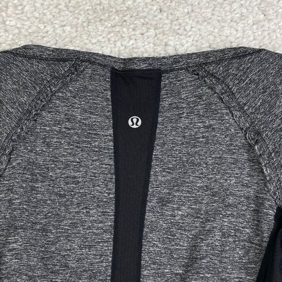 Lululemon Full Tilt Ruffle Long Sleeve Shirt Heathered Black - Picture 7 of 10